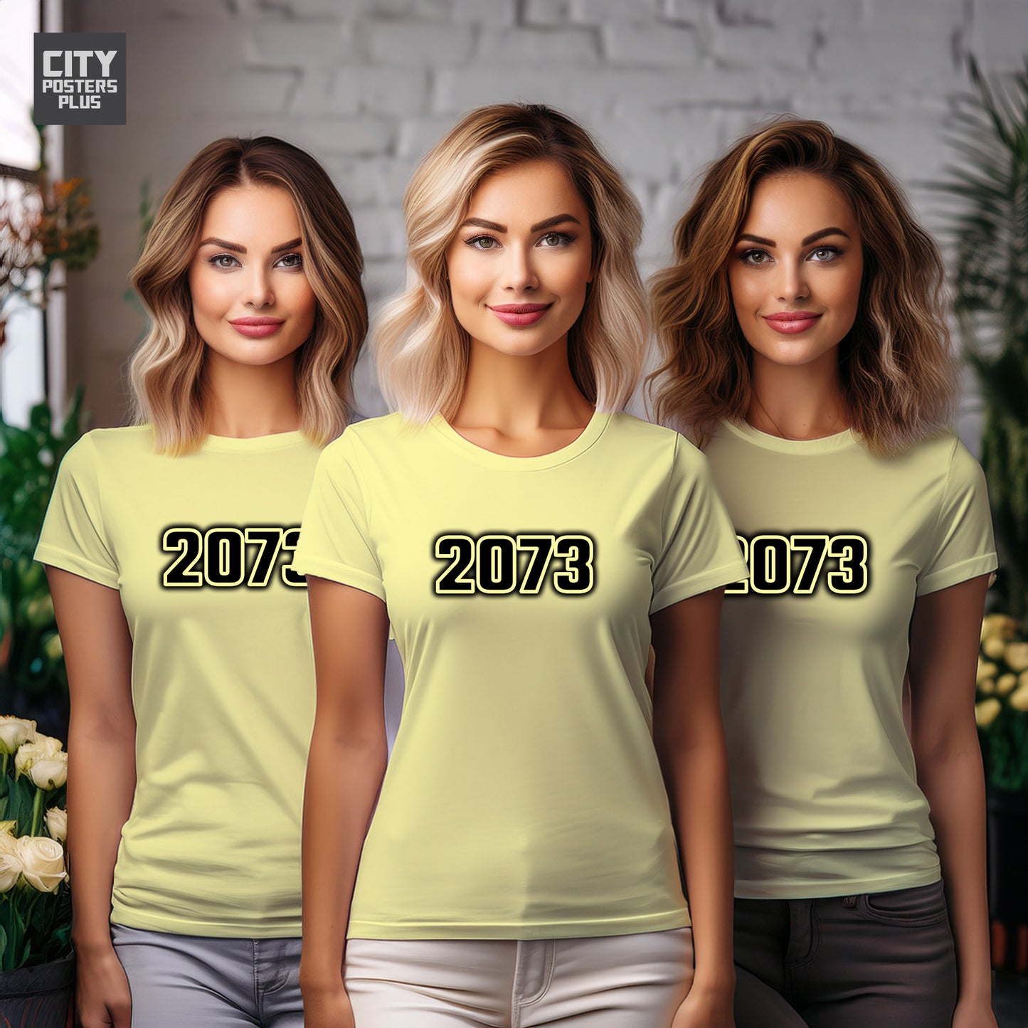 2073 Year Women T-Shirt (Butter Yellow)