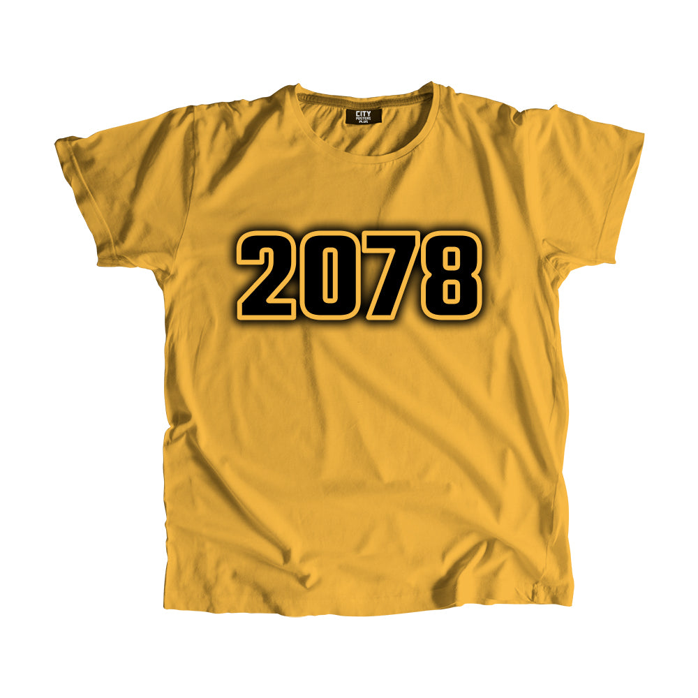 2078 Year Men Unisex T-Shirt (Golden Yellow)