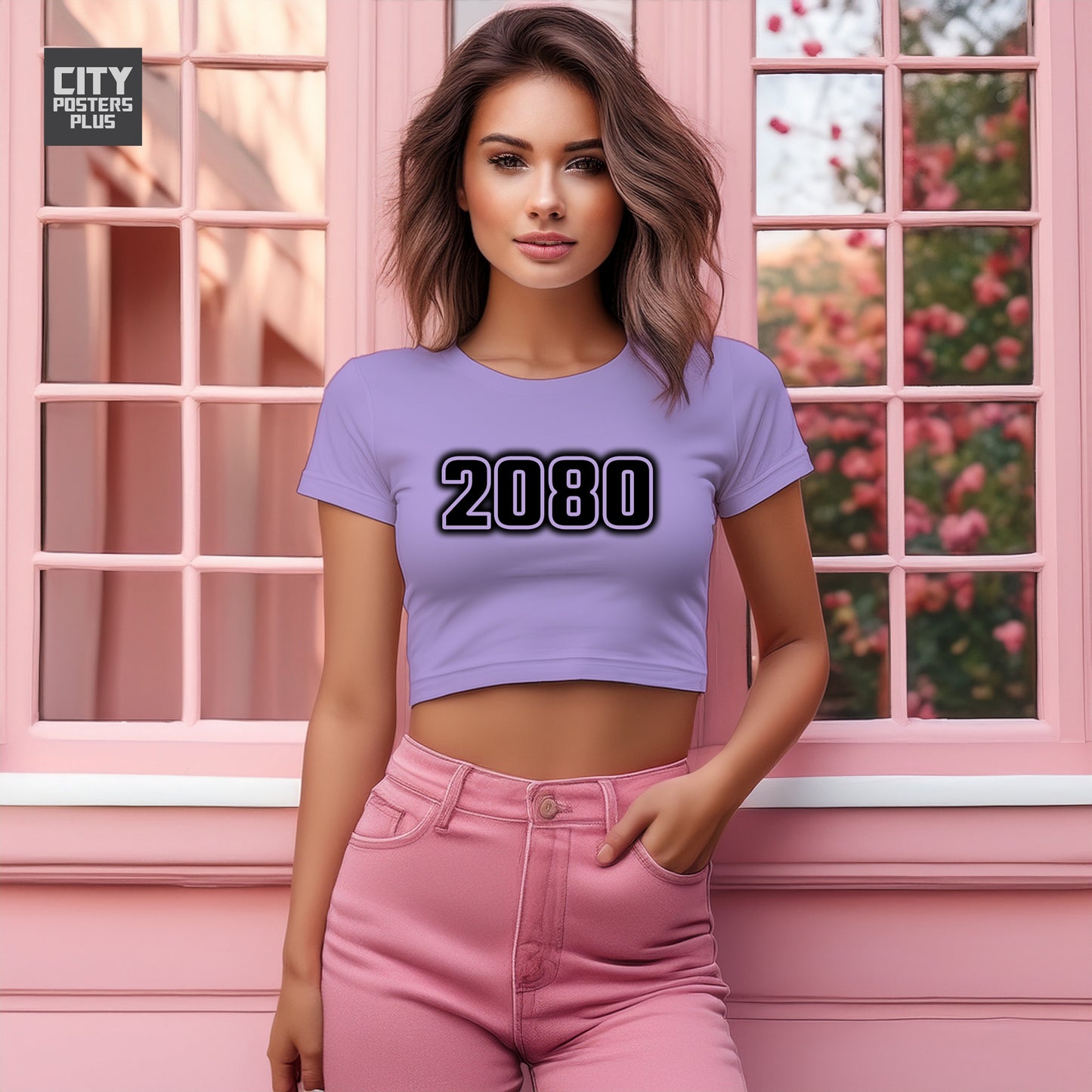 2080 Year Women Crop Top (Iris Lavender)