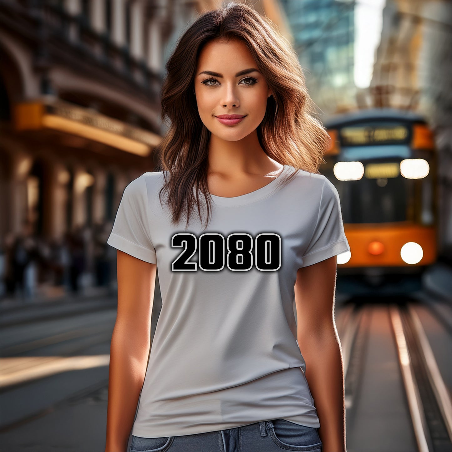 2080 Year Women T-Shirt (Melange Grey)