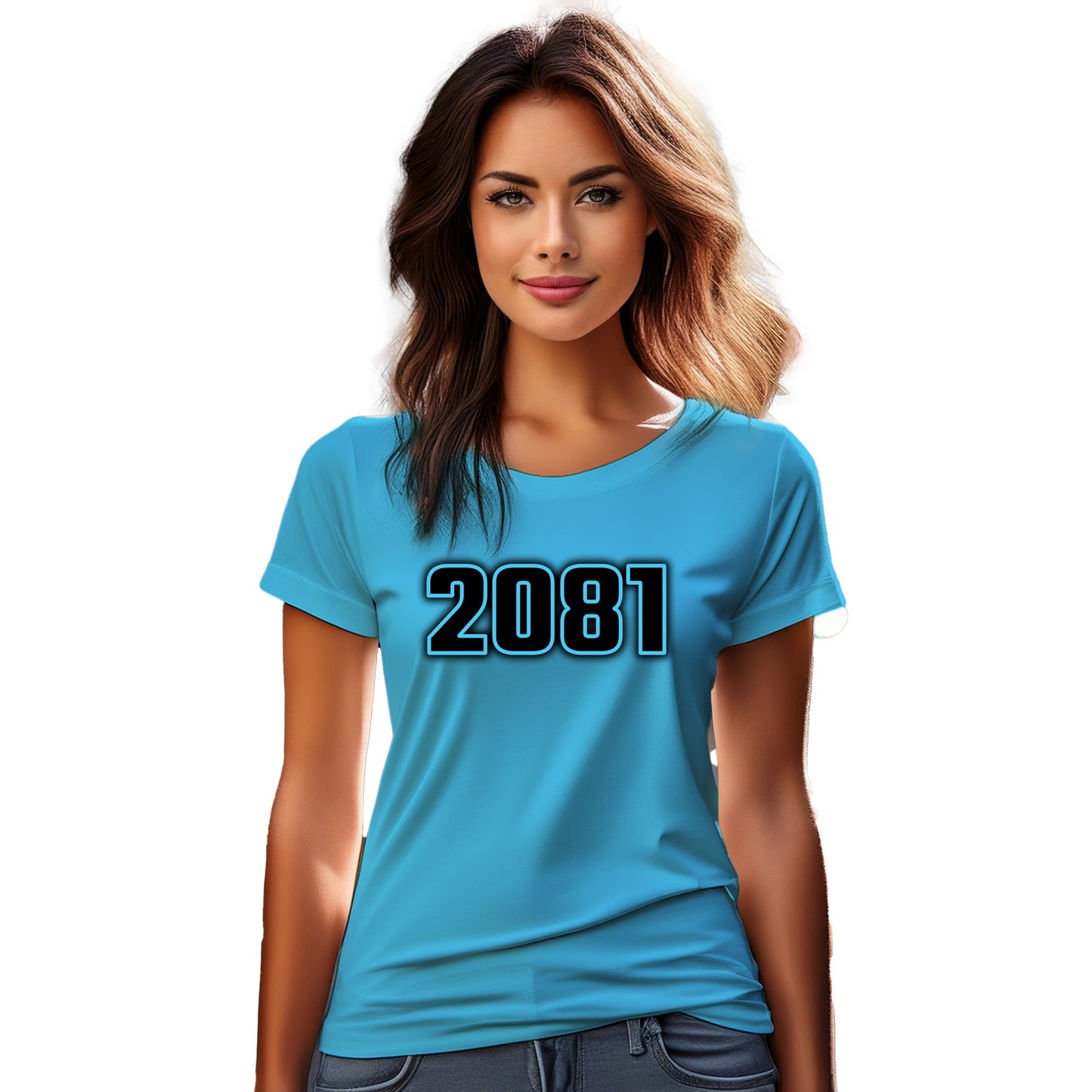 2081 Year Women T-Shirt (Sky Blue)