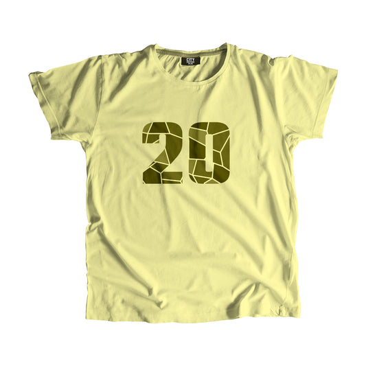 20 Number Men Unisex T-Shirt (Butter Yellow)