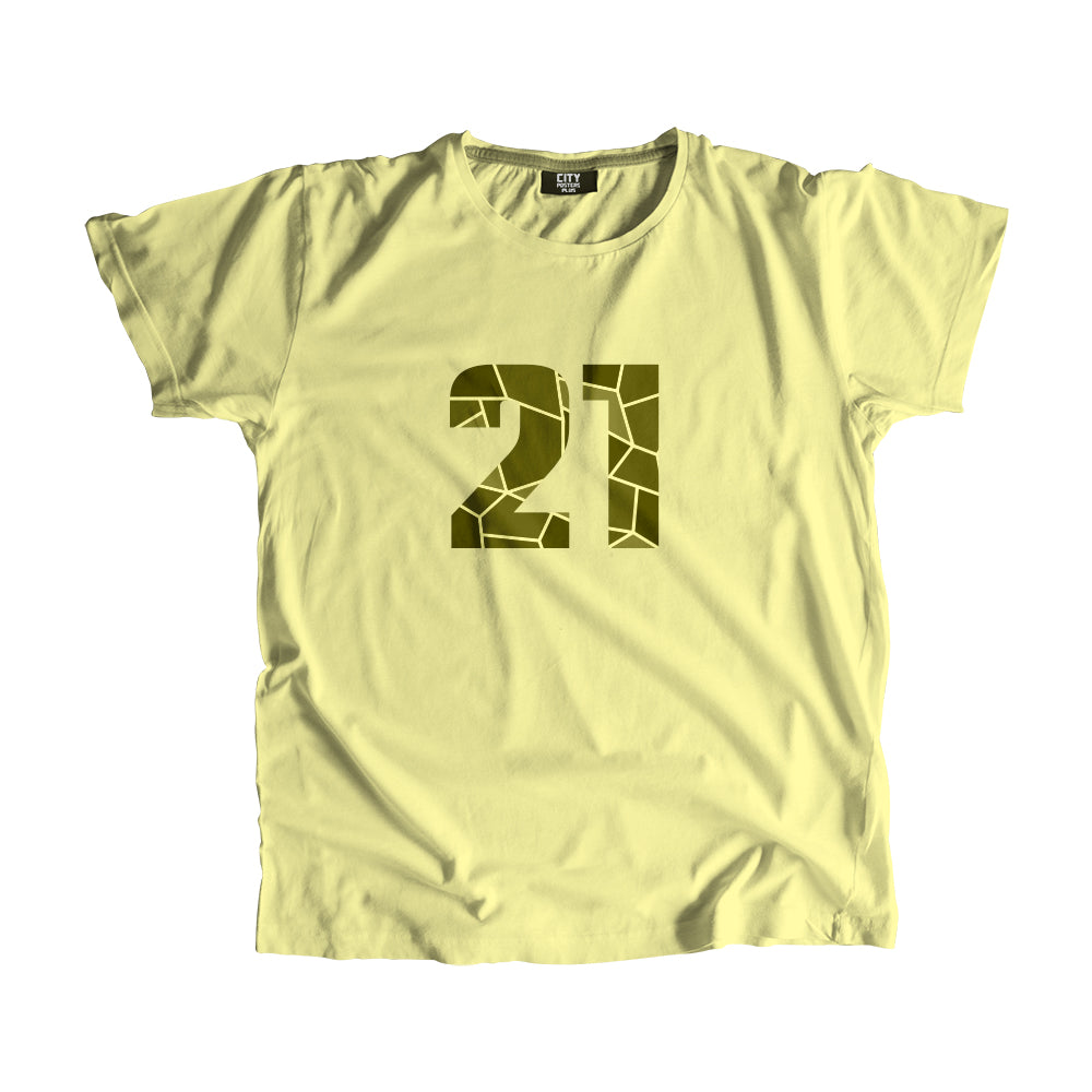 21 Number Men Unisex T-Shirt (Butter Yellow)