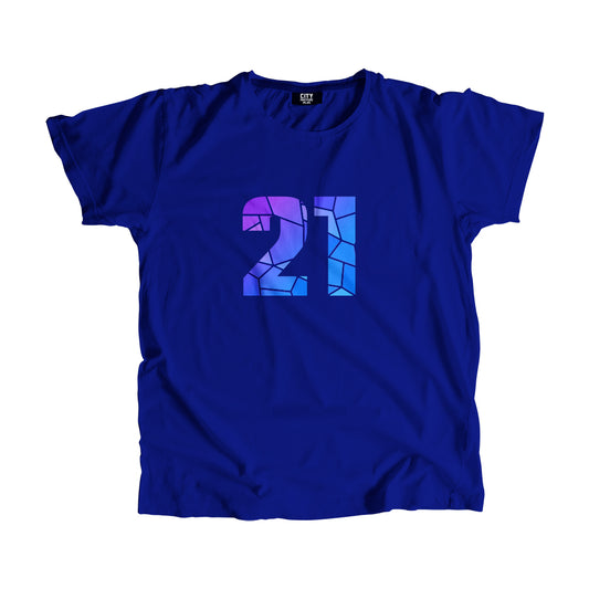 21 Number Men Unisex T-Shirt (Royal Blue)