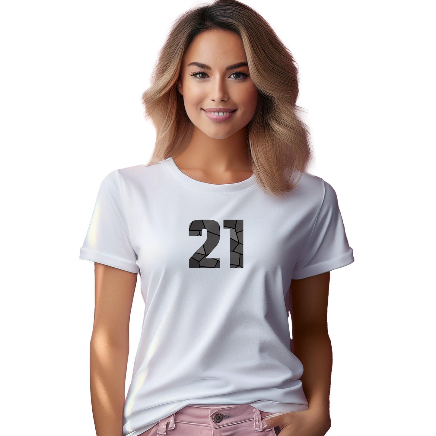 21 Number Women T-Shirt (White)