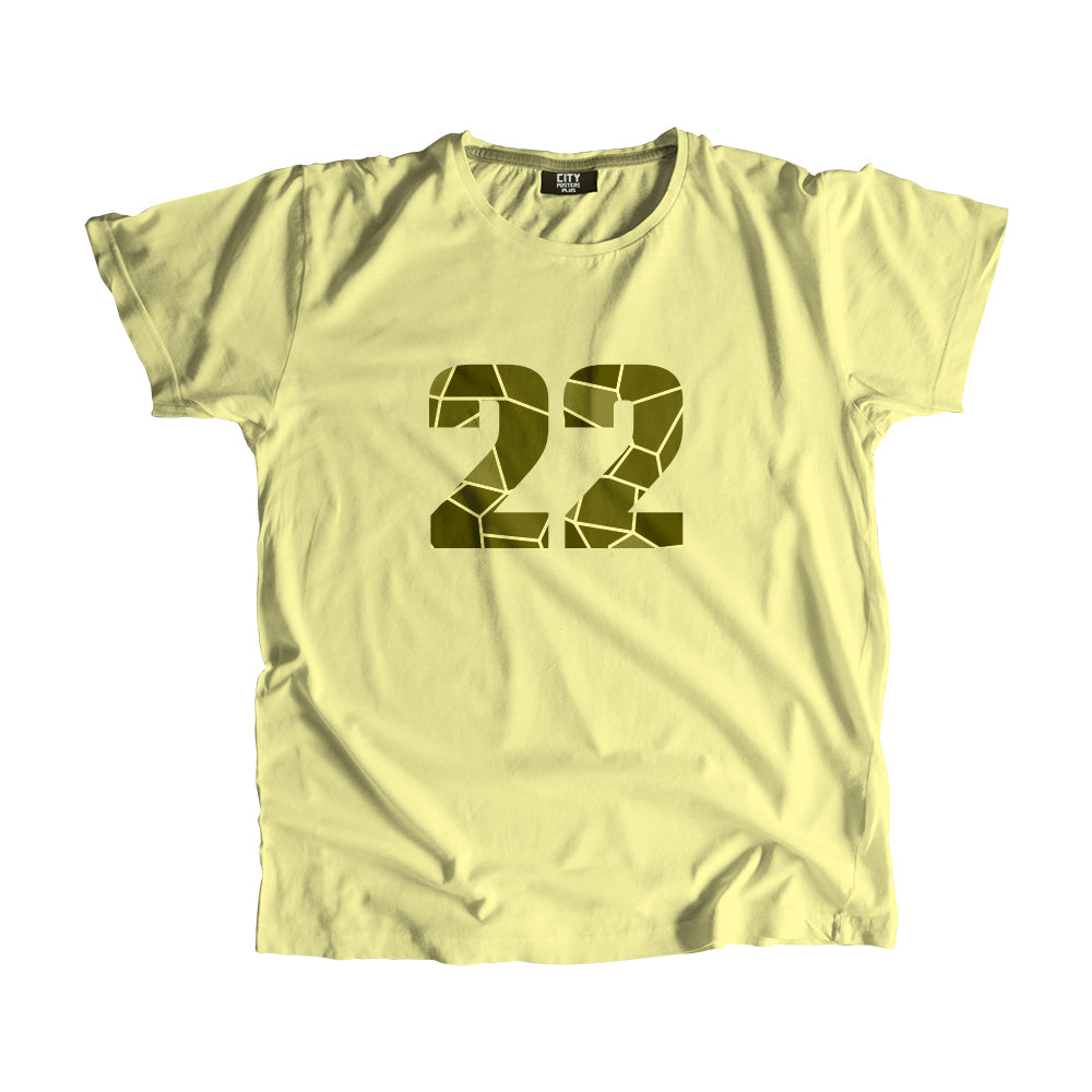 22 Number Men Unisex T-Shirt (Butter Yellow)