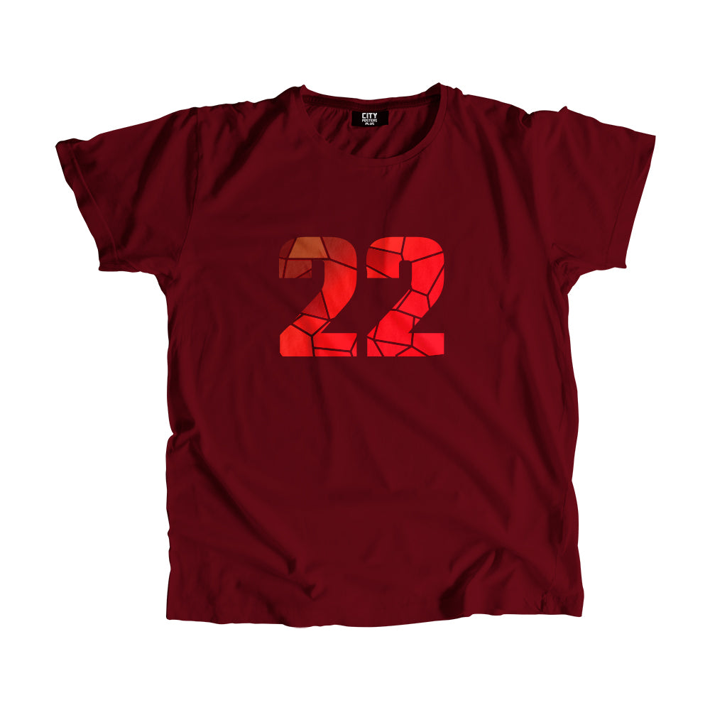 22 Number Men Unisex T-Shirt (Maroon)