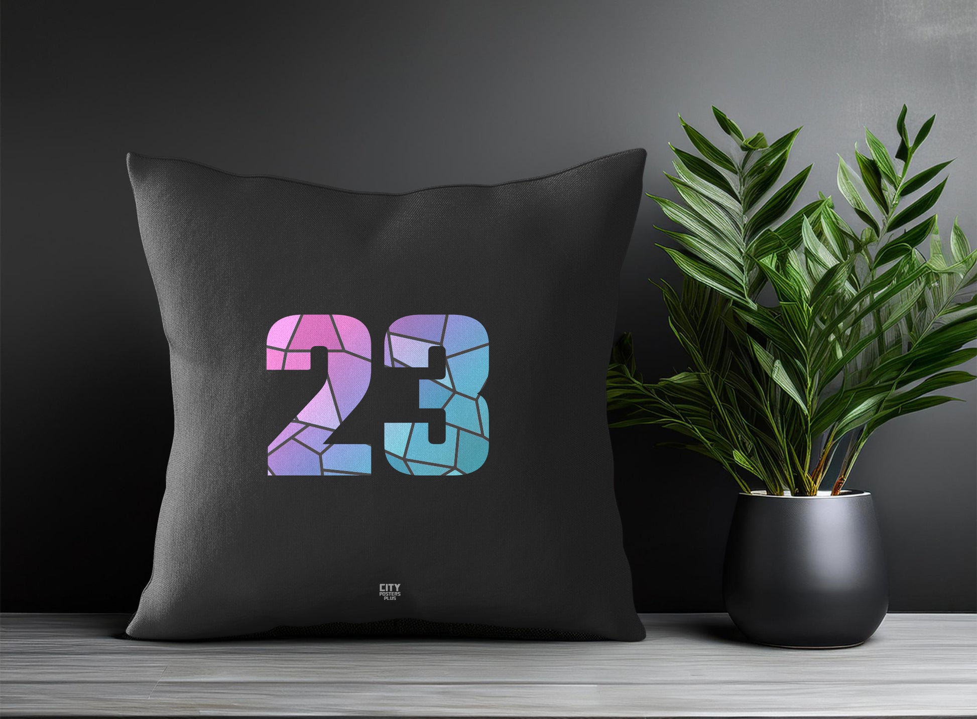 Print Deliver Plus 23 Number Square & Rectangle Pillow Cases | Modern Numeric Throw Pillow Covers 