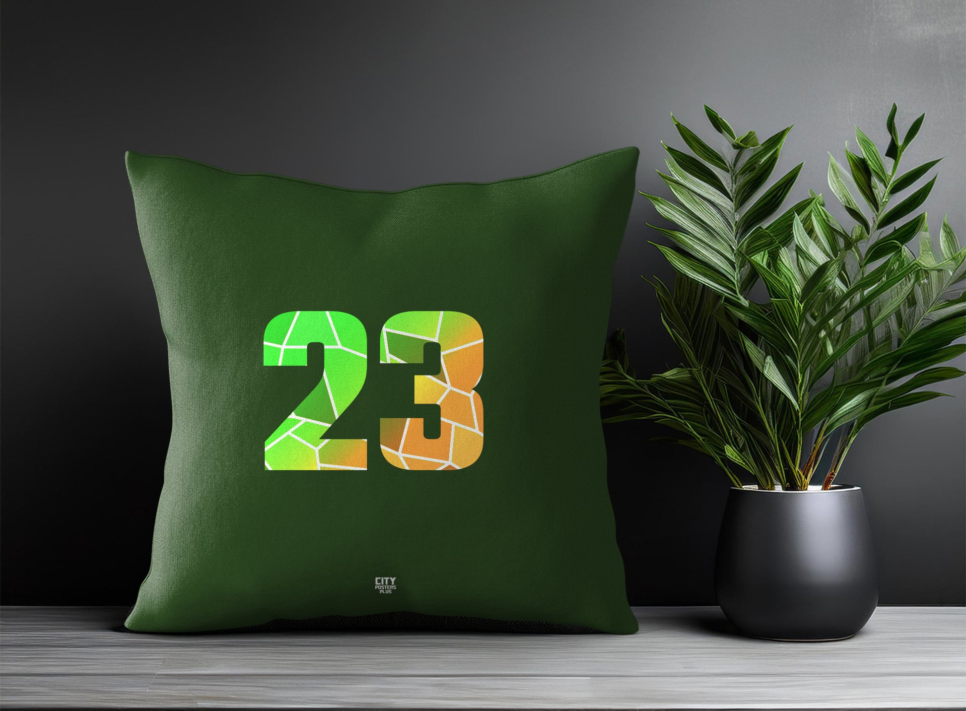 Print Deliver Plus 23 Number Square & Rectangle Pillow Cases | Modern Numeric Throw Pillow Covers 
