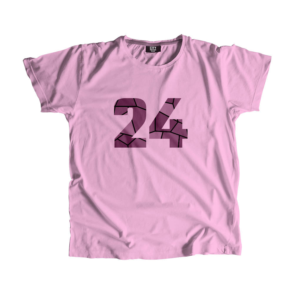 24 Number Men Unisex T-Shirt (Light Pink)