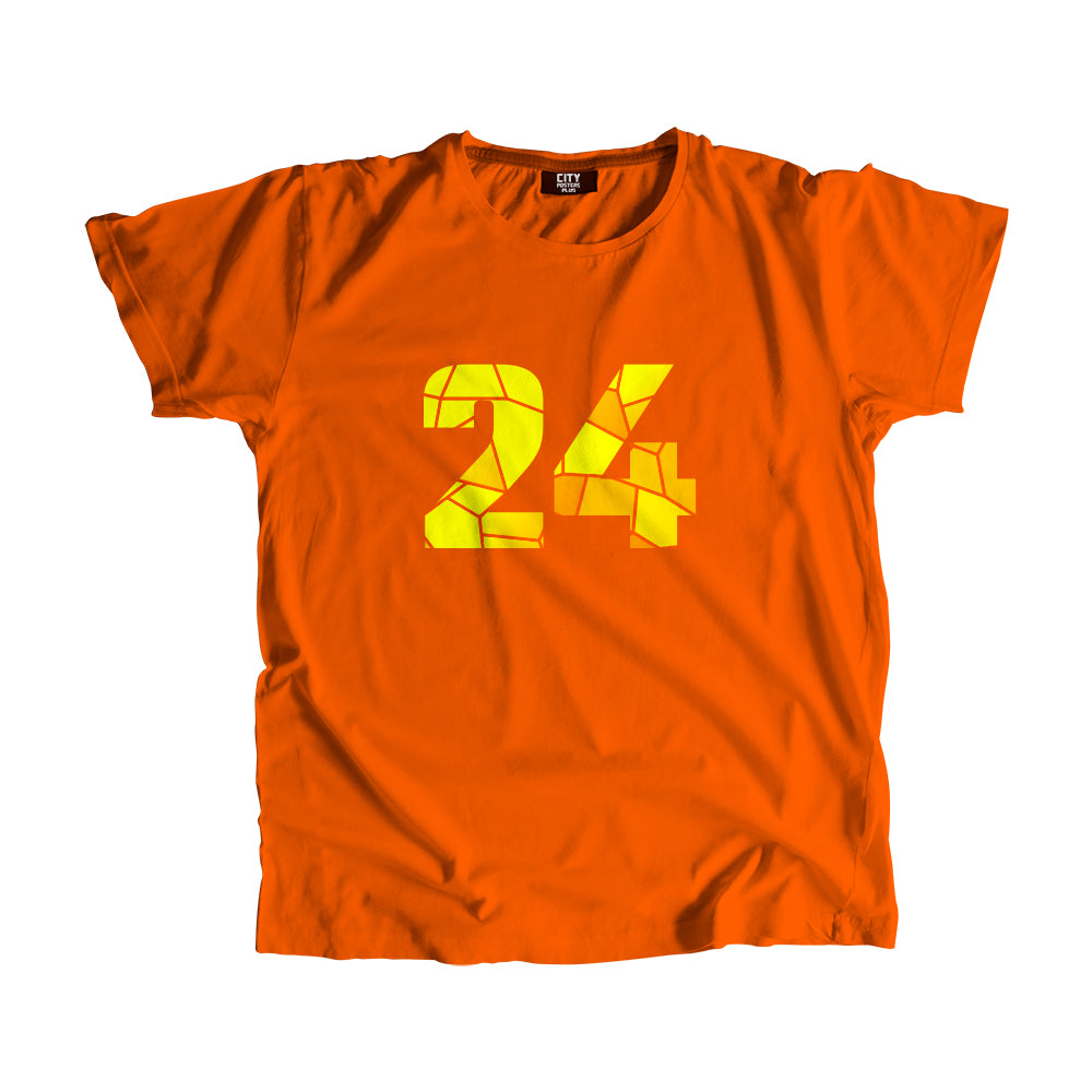 24 Number Men Unisex T-Shirt (Orange)
