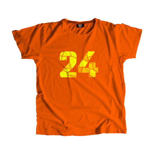 24 Number Men Unisex T-Shirt (Orange)