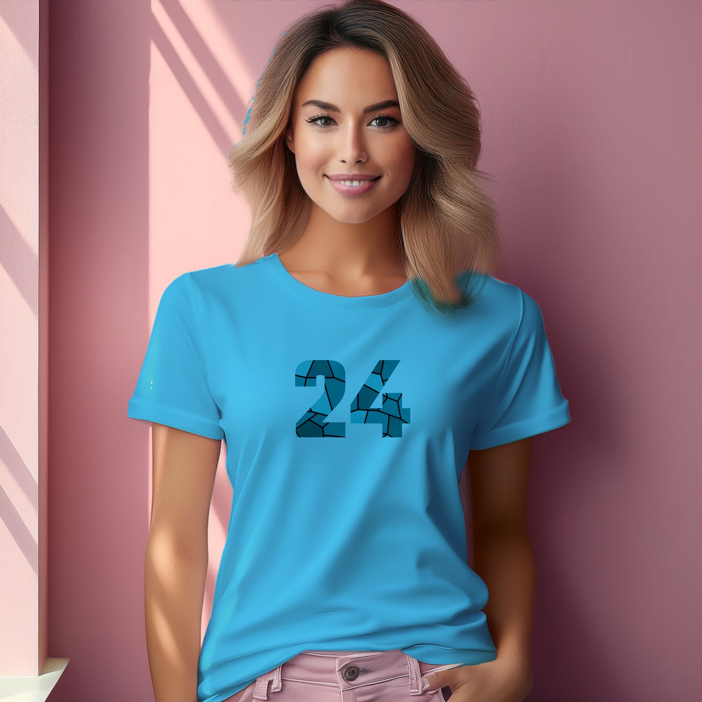 24 Number Women T-Shirt (Sky Blue)