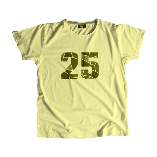 25 Number Men Unisex T-Shirt (Butter Yellow)