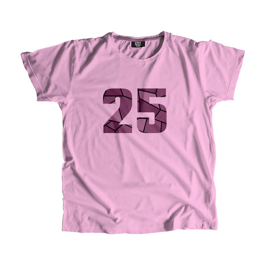 25 Number Men Unisex T-Shirt (Light Pink)