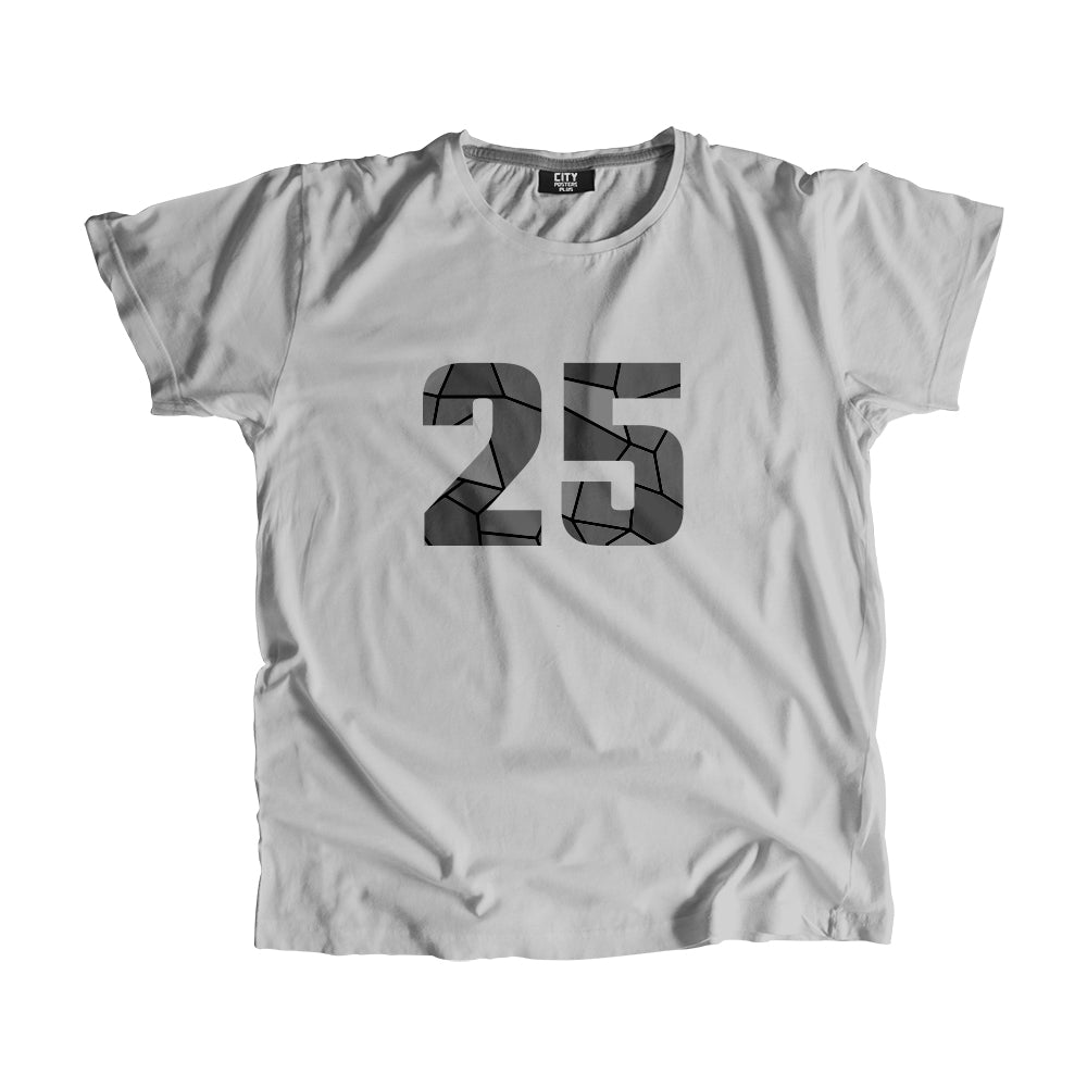 25 Number Men Unisex T-Shirt (Melange Grey)
