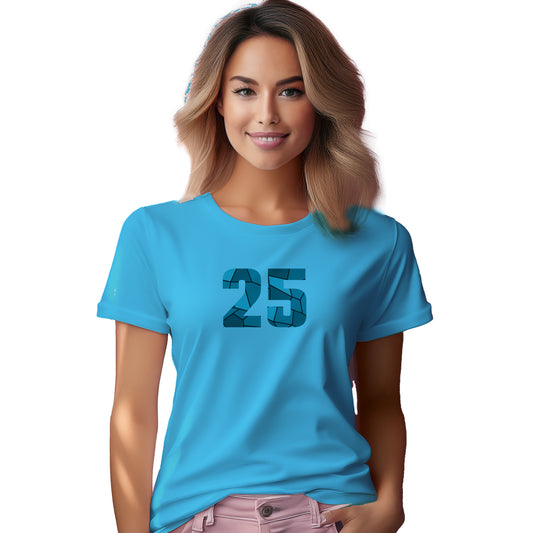 25 Number Women T-Shirt (Sky Blue)