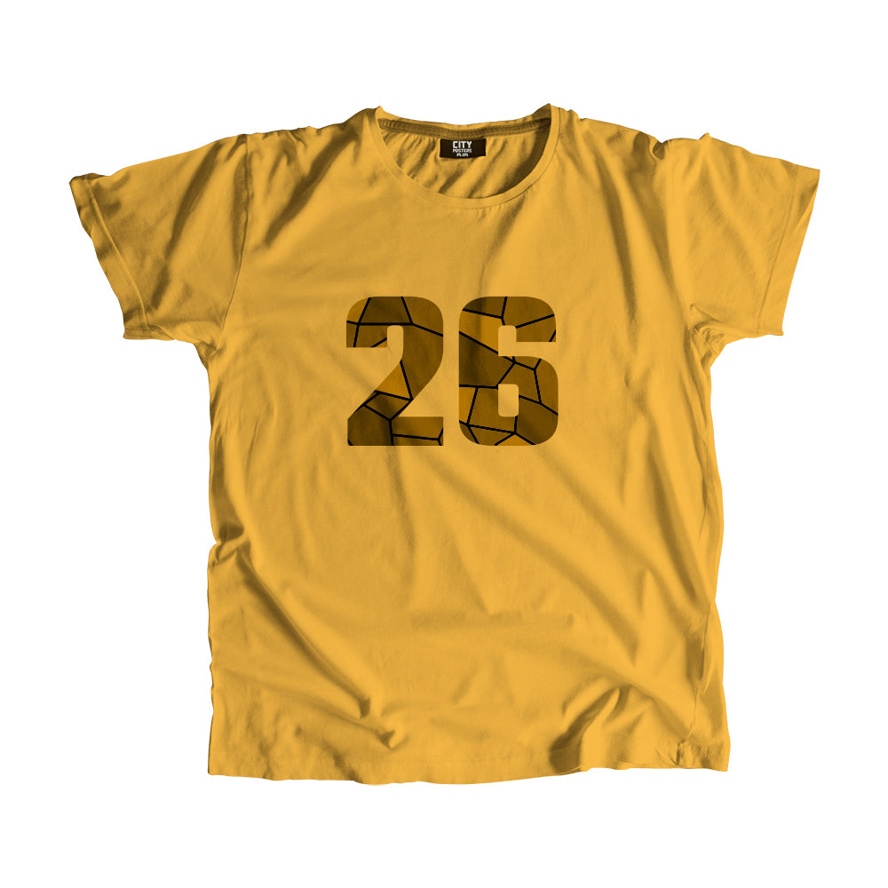 26 Number Men Unisex T-Shirt (Golden Yellow)