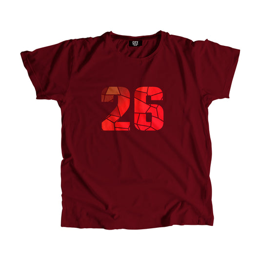 26 Number Men Unisex T-Shirt (Maroon)