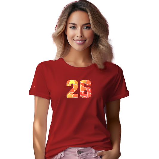 26 Number Women T-Shirt (Red)