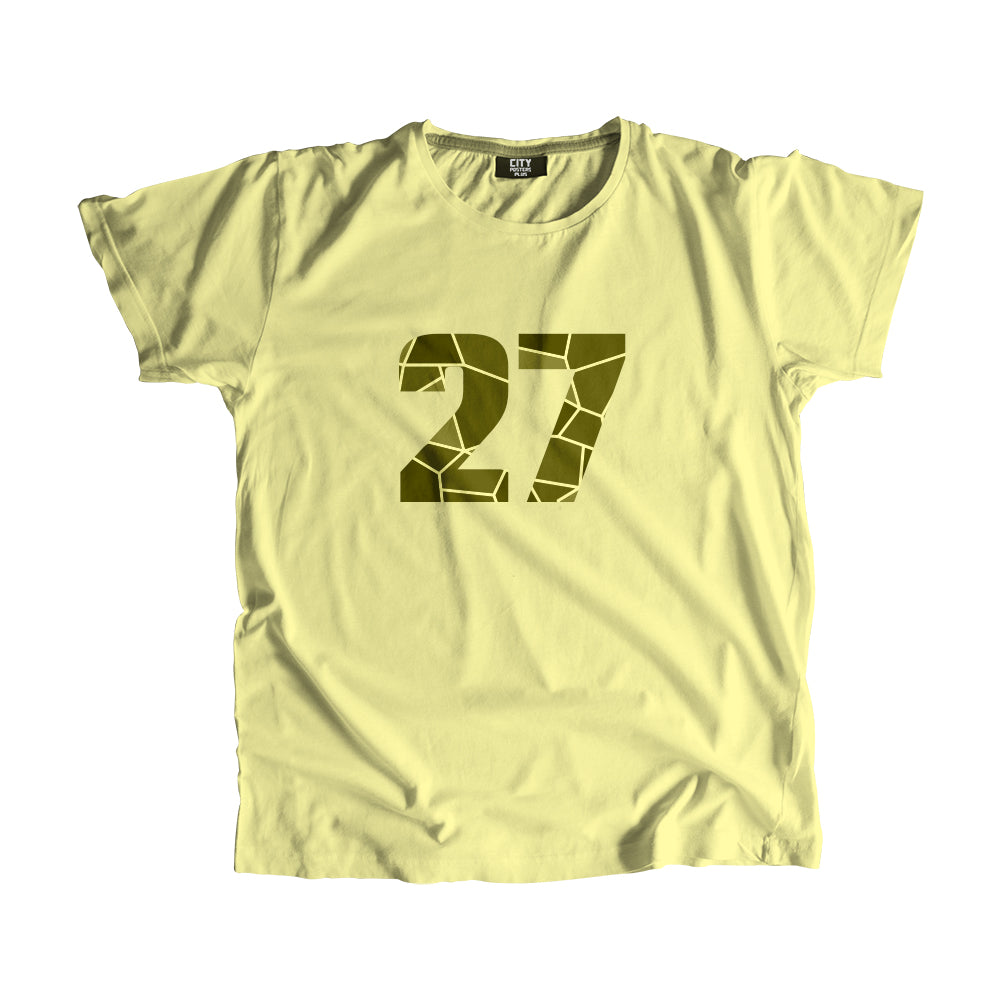 27 Number Men Unisex T-Shirt (Butter Yellow)