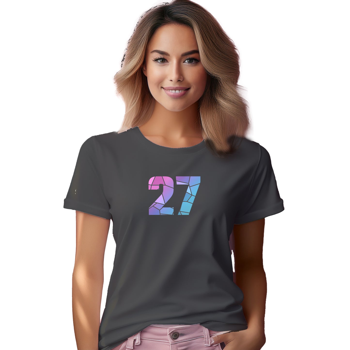 27 Number Women T-Shirt (Charcoal Grey)