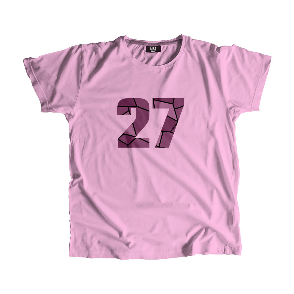 27 Number Men Unisex T-Shirt (Light Pink)