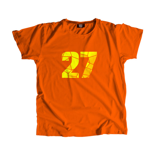 27 Number Men Unisex T-Shirt (Orange)