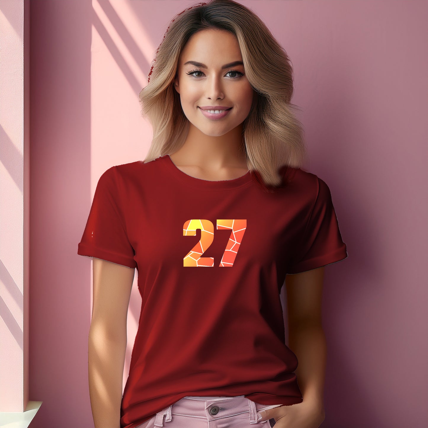 27 Number Women T-Shirt (Red)