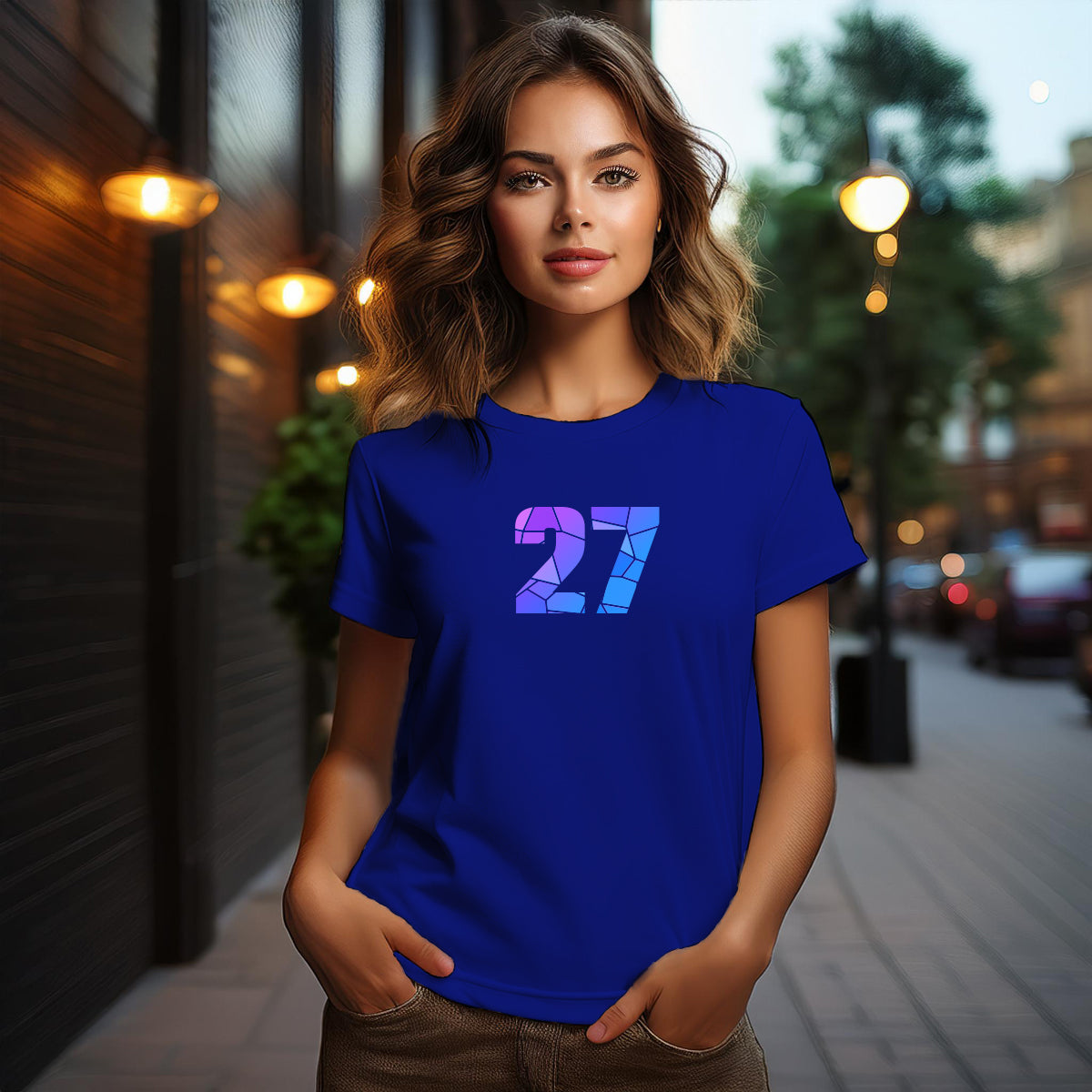 27 Number Women T-Shirt (Royal Blue)