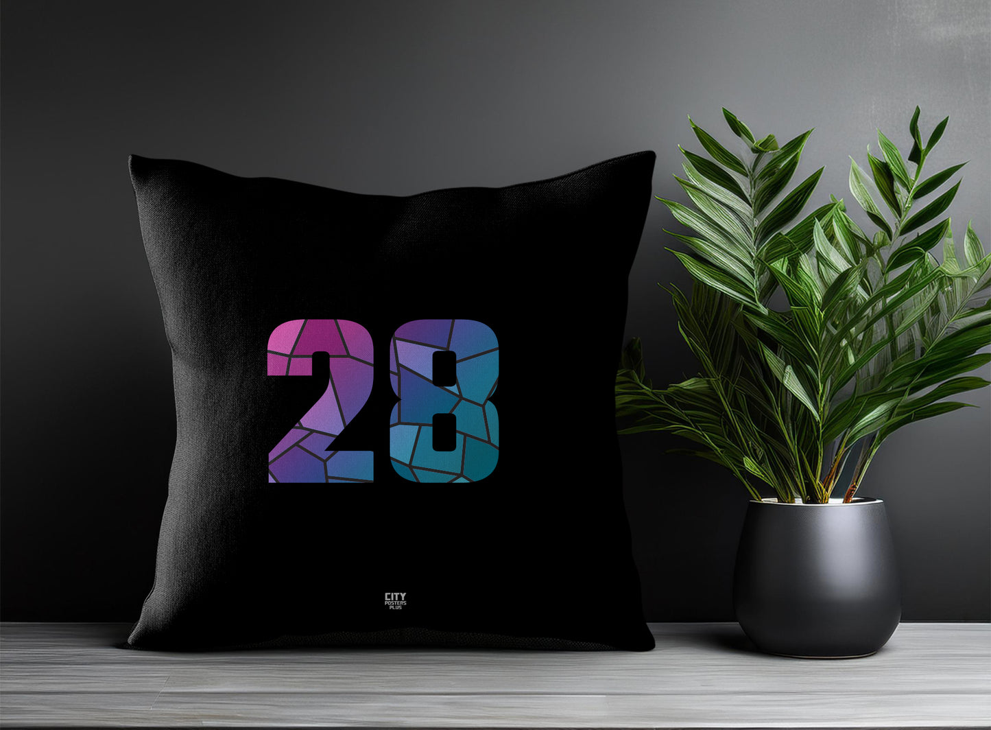 Print Deliver Plus 28 Number Square & Rectangle Pillow Cases | Modern Numeric Throw Pillow Covers 