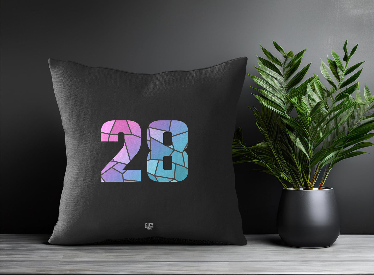 Print Deliver Plus 28 Number Square & Rectangle Pillow Cases | Modern Numeric Throw Pillow Covers 