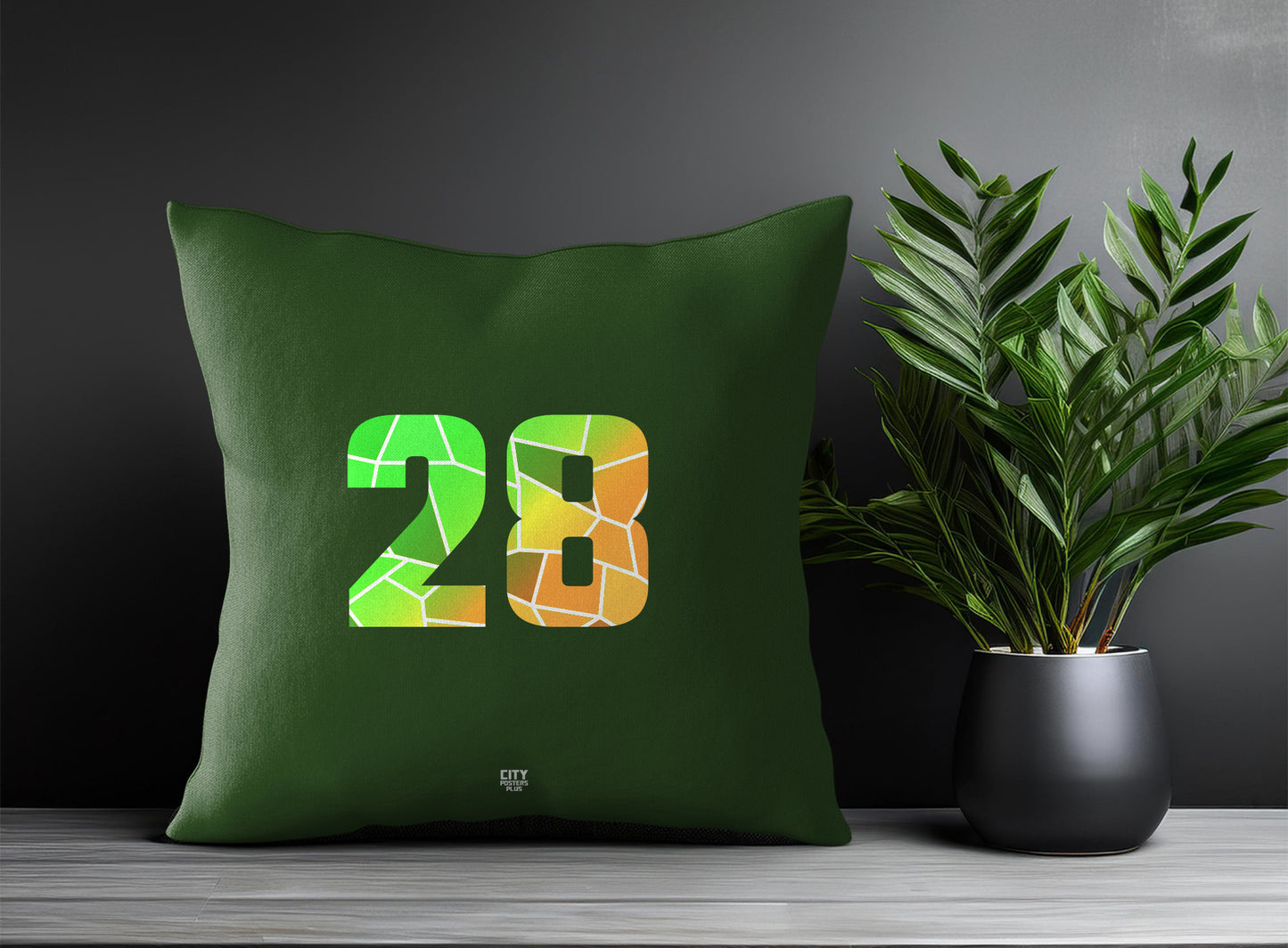 Print Deliver Plus 28 Number Square & Rectangle Pillow Cases | Modern Numeric Throw Pillow Covers 