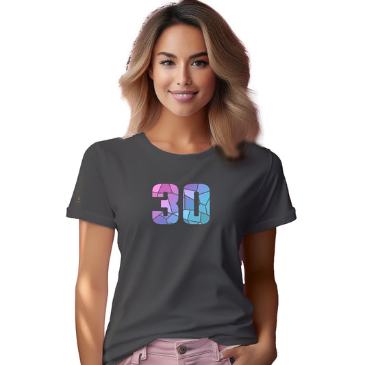 30 Number Women T-Shirt (Charcoal Grey)