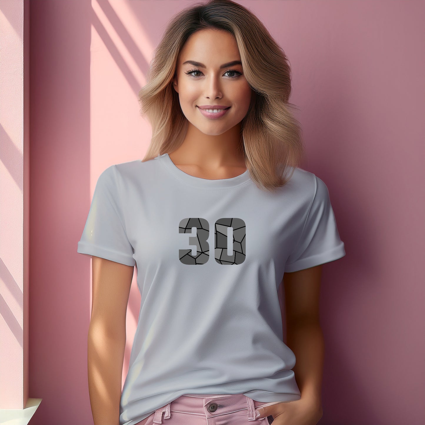 30 Number Women T-Shirt (Melange Grey)