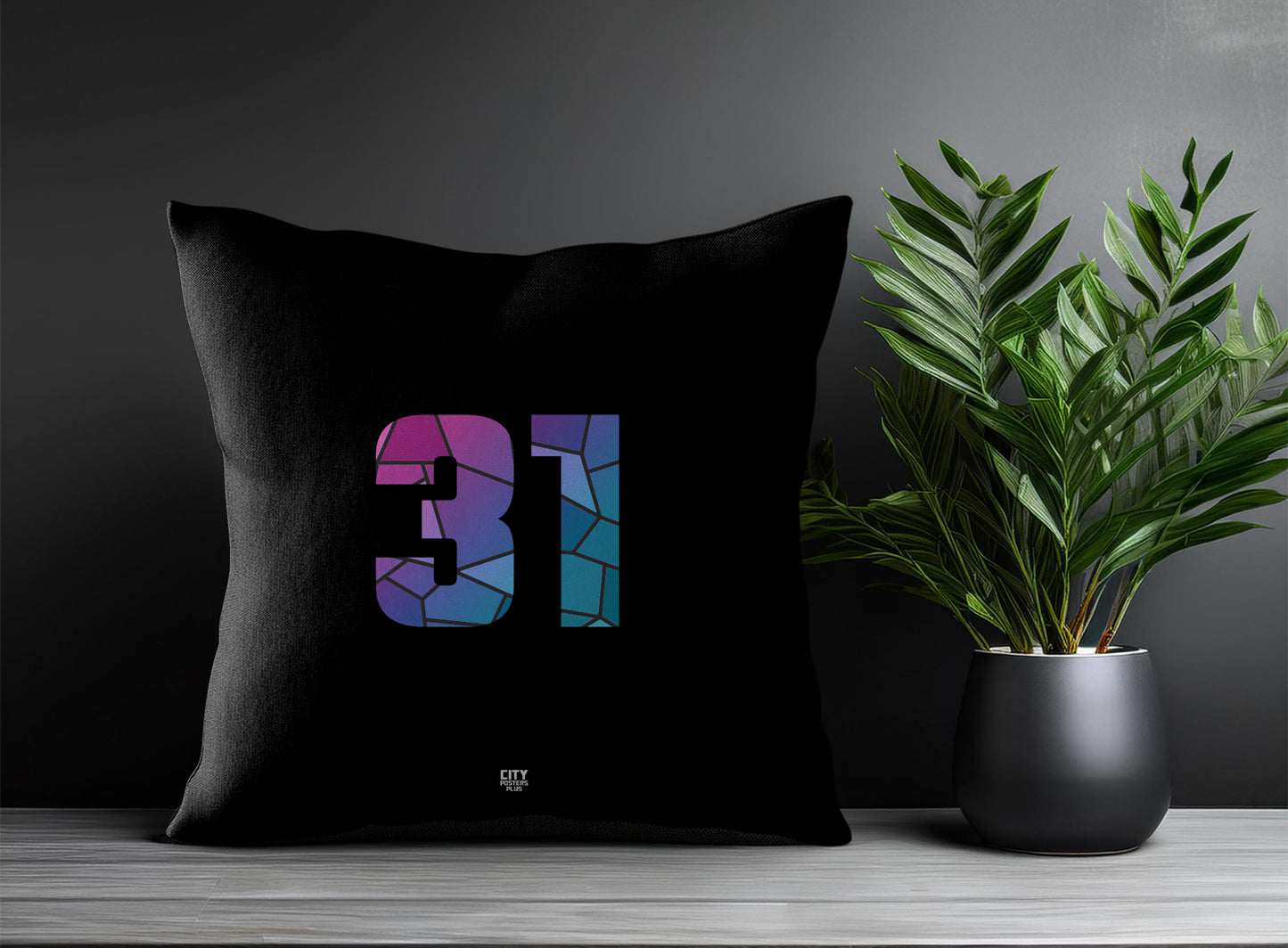 Print Deliver Plus 31 Number Square & Rectangle Pillow Cases | Modern Numeric Throw Pillow Covers 