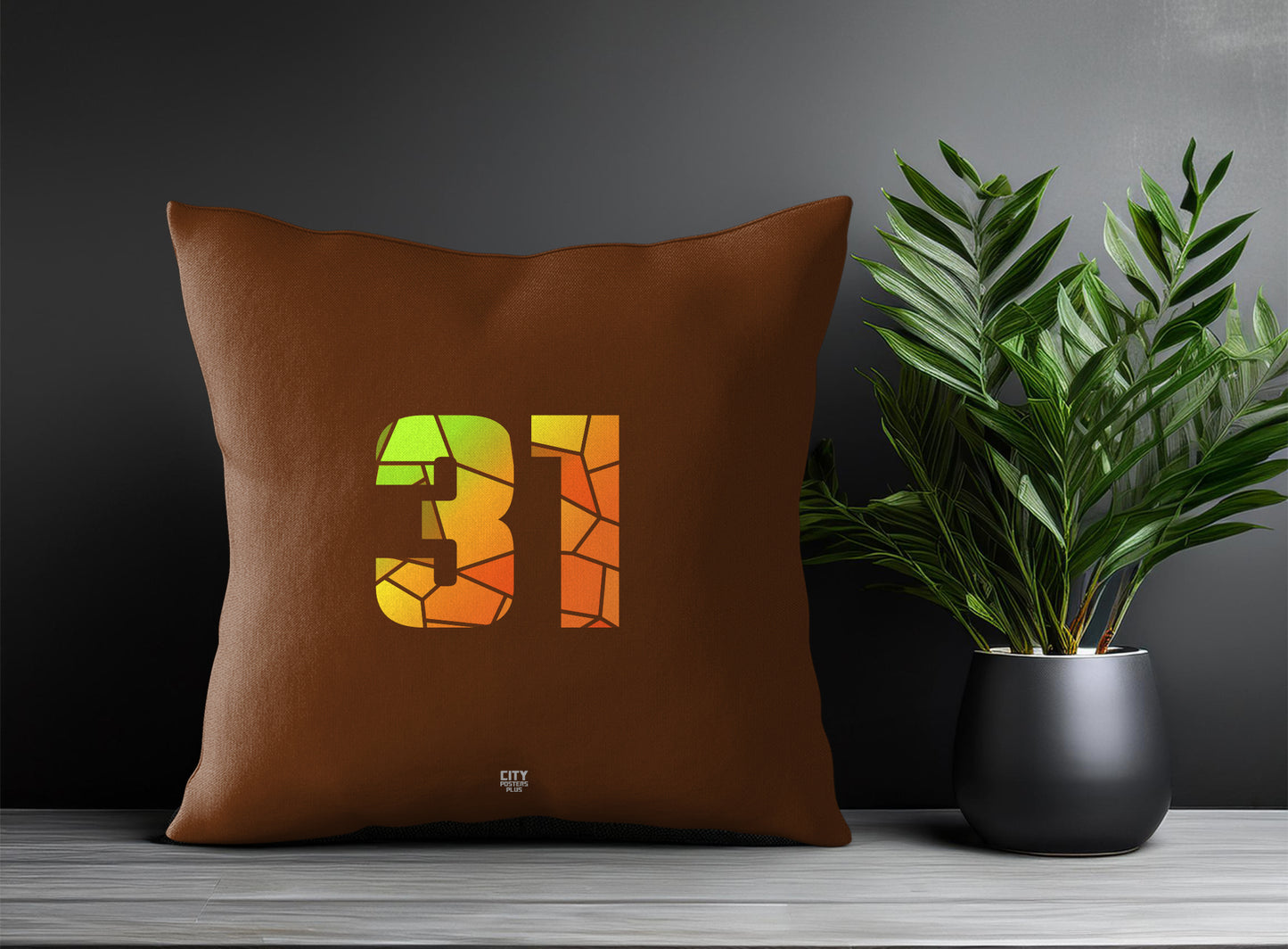 Print Deliver Plus 31 Number Square & Rectangle Pillow Cases | Modern Numeric Throw Pillow Covers 