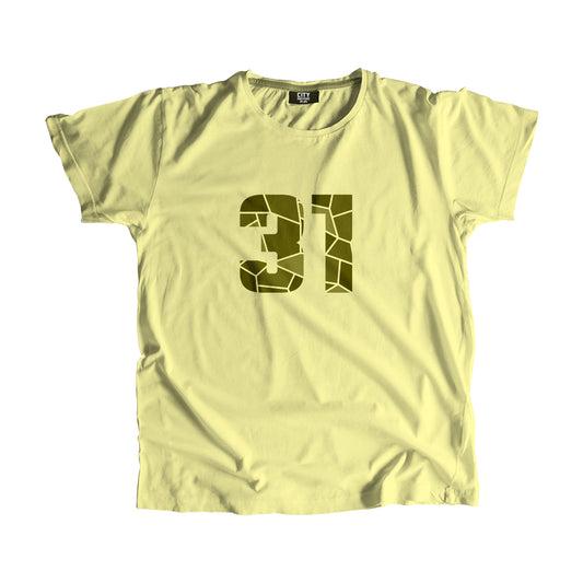 31 Number Men Unisex T-Shirt (Butter Yellow)