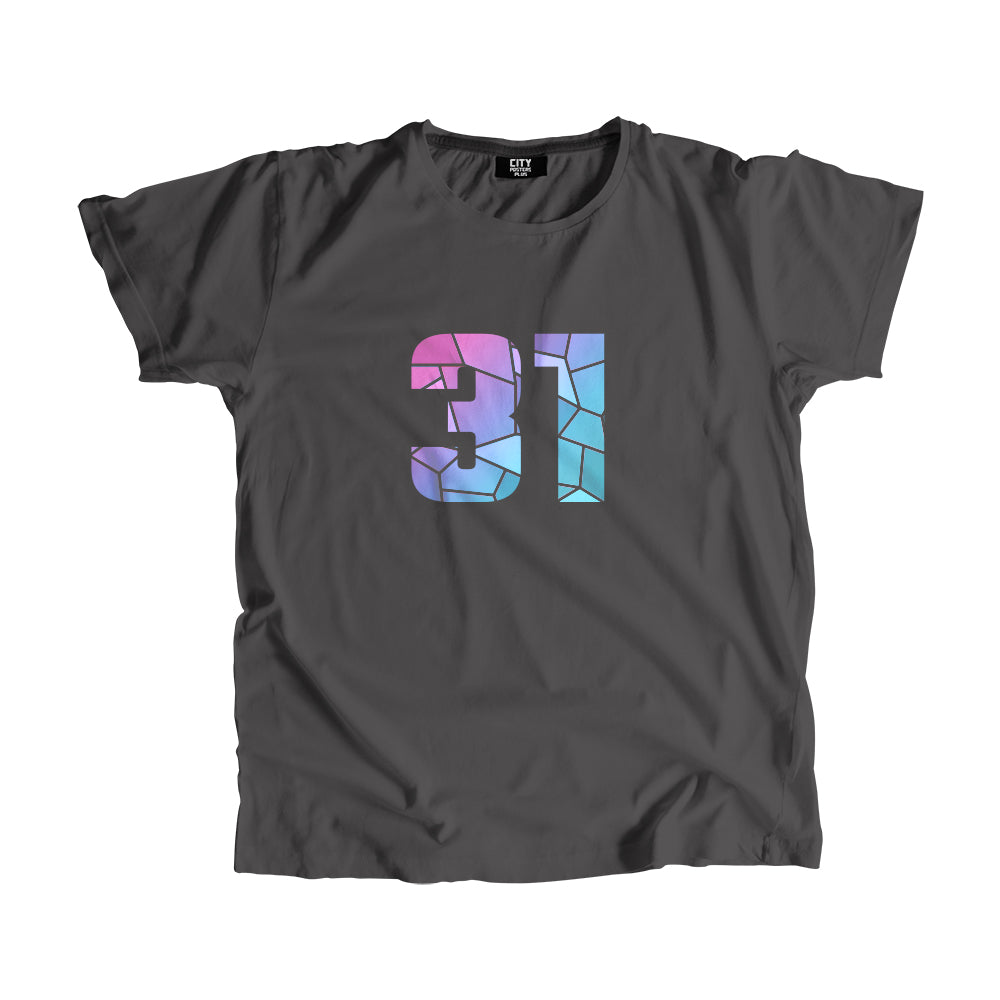 31 Number Men Unisex T-Shirt (Charcoal Grey)