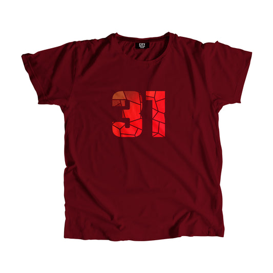 31 Number Men Unisex T-Shirt (Maroon)