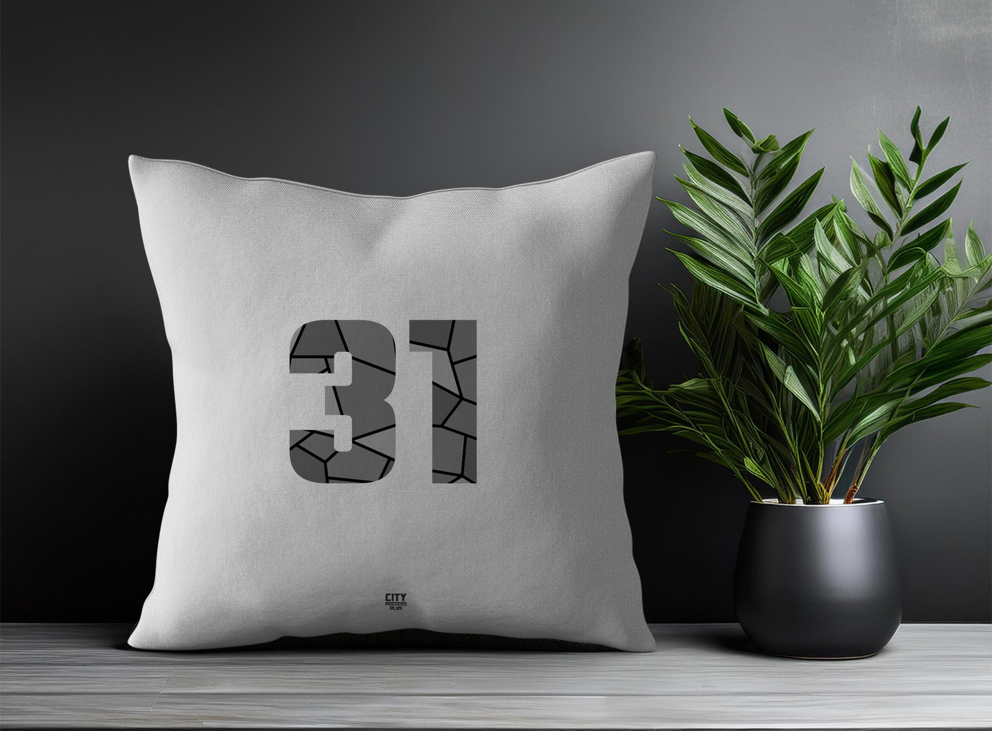 Print Deliver Plus 31 Number Square & Rectangle Pillow Cases | Modern Numeric Throw Pillow Covers 