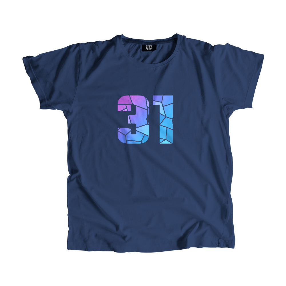 31 Number Men Unisex T-Shirt (Navy Blue)