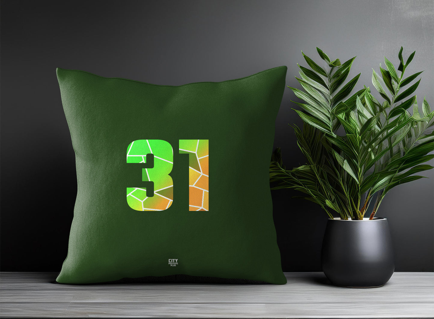 Print Deliver Plus 31 Number Square & Rectangle Pillow Cases | Modern Numeric Throw Pillow Covers 