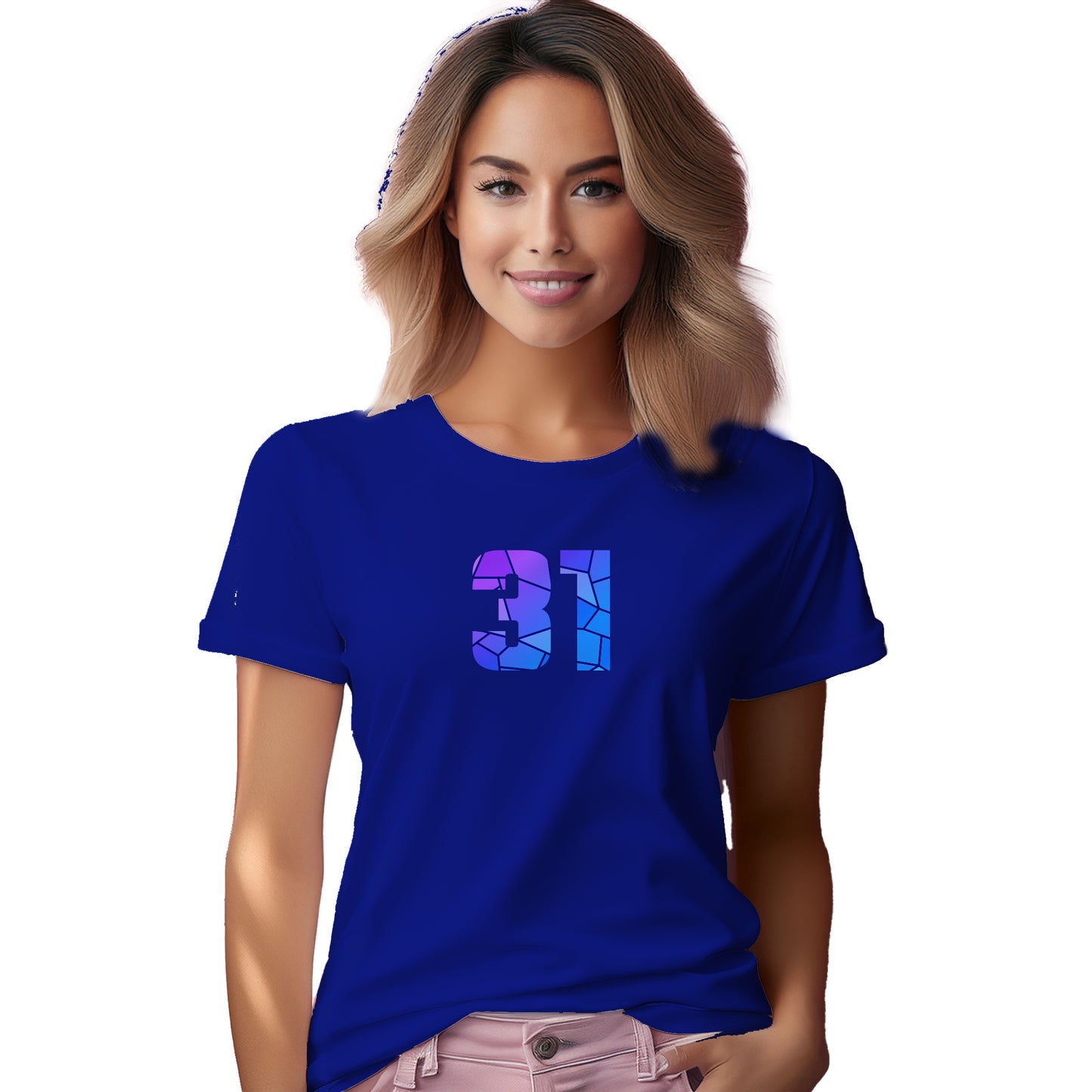 31 Number Women T-Shirt (Royal Blue)