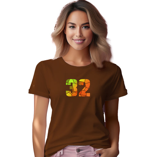 32 Number Women T-Shirt (Brown)