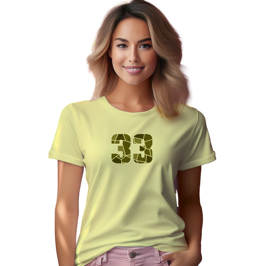 33 Number Women T-Shirt (Butter Yellow)