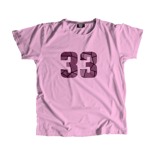 33 Number Men Unisex T-Shirt (Light Pink)