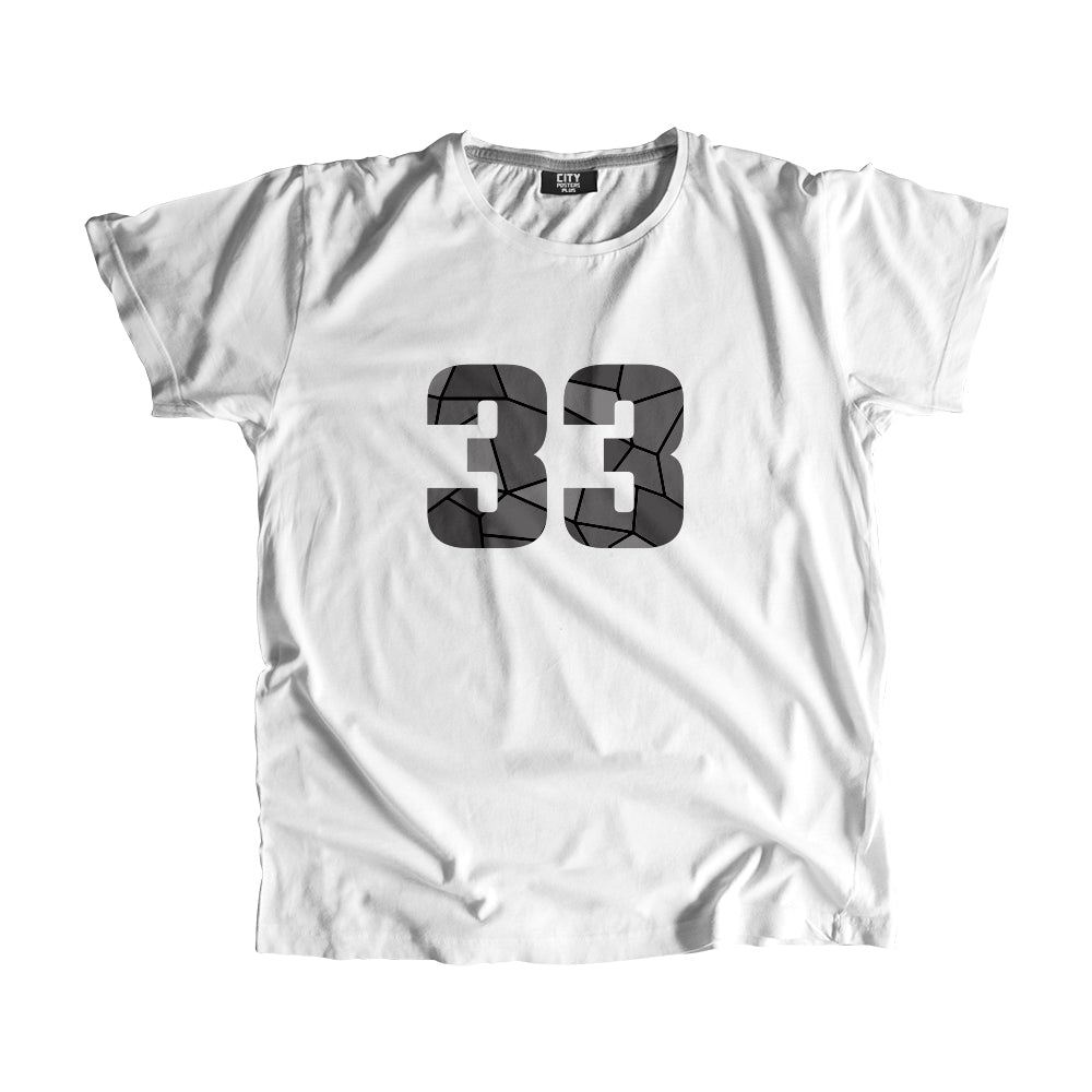 33 Number Men Unisex T-Shirt (White)
