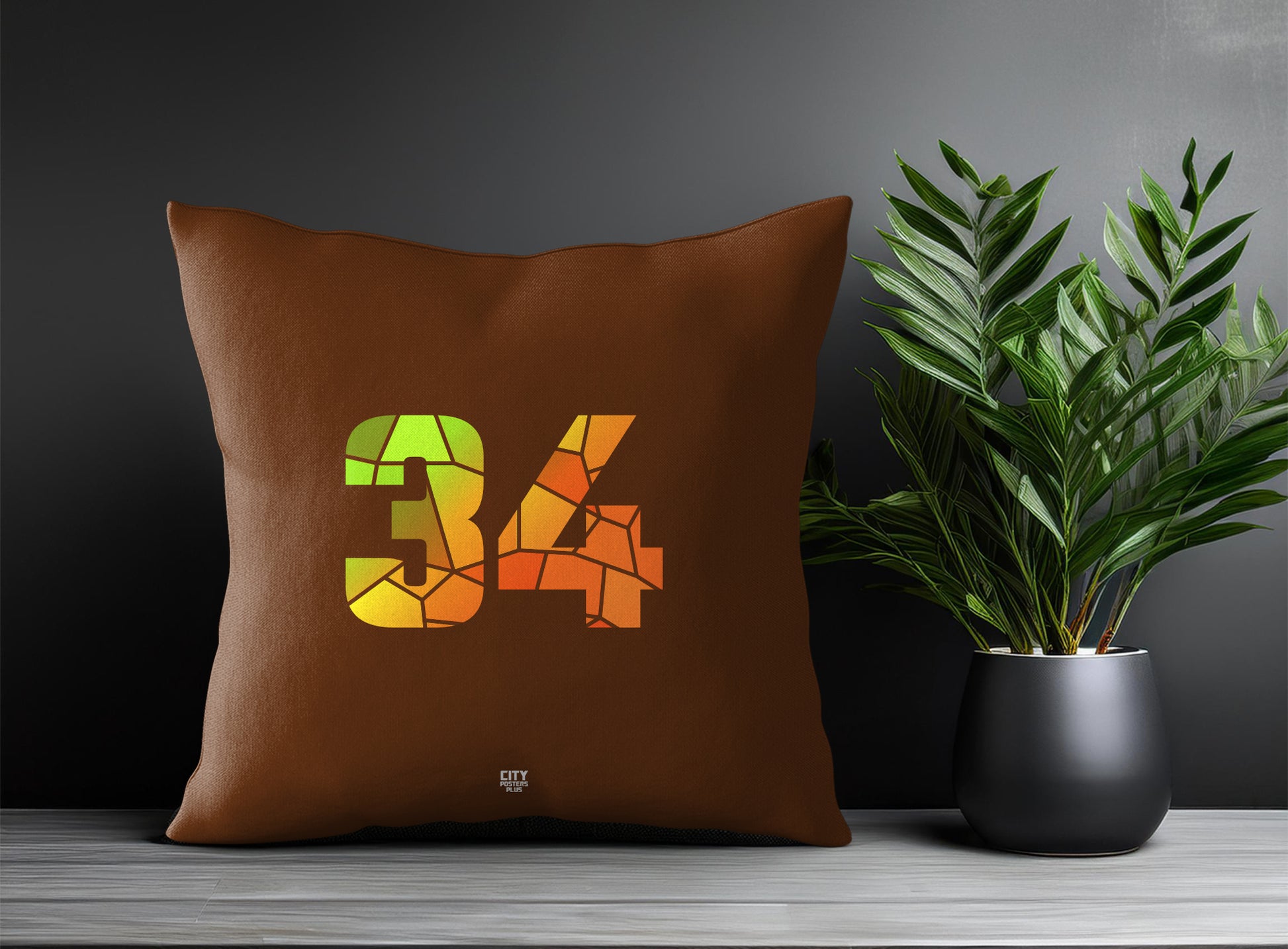 Print Deliver Plus 34 Number Square & Rectangle Pillow Cases | Modern Numeric Throw Pillow Covers 