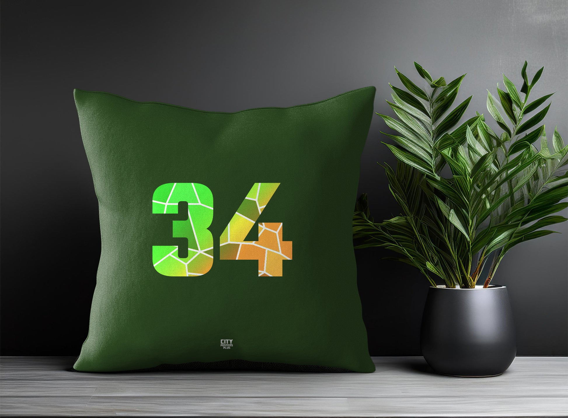 Print Deliver Plus 34 Number Square & Rectangle Pillow Cases | Modern Numeric Throw Pillow Covers 